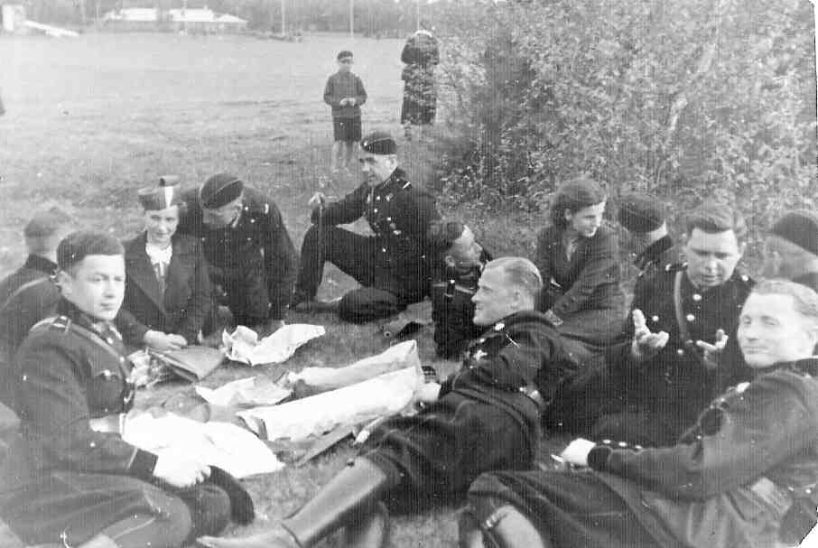 Aviators resting after the show